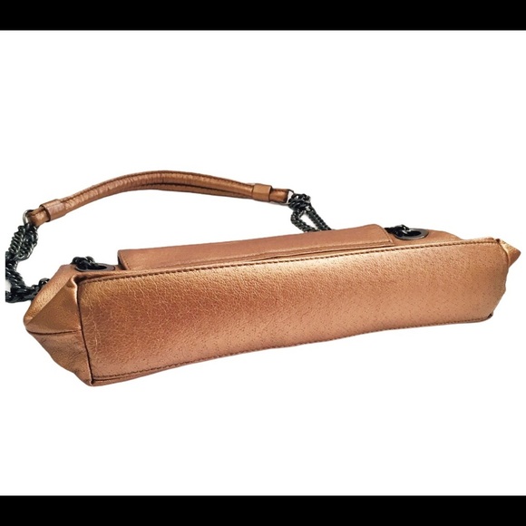 HYPE Leather Y2K Style Chain Handbag With Front Clasp Buckle Rose Gold One Size - Picture 6 of 8